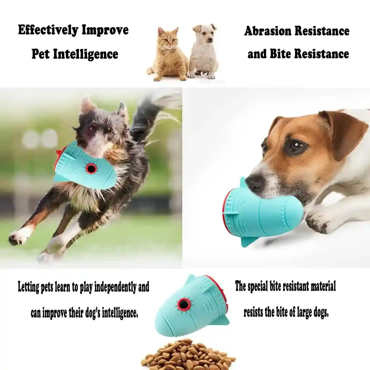 Rocket-Shaped Interactive Toy with Silicone Dog Treat Dispenser - Image 10