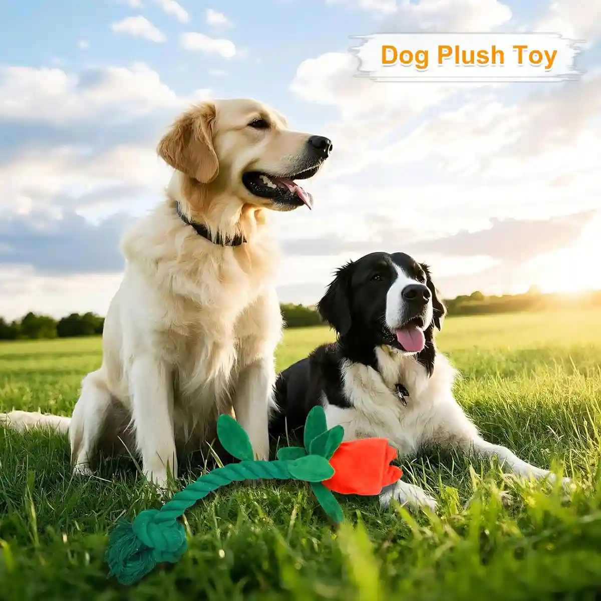 Rose Plush Dog Toy Cotton Rope Sound Paper Bite Resistant Interactive Pet Supply - Image 7