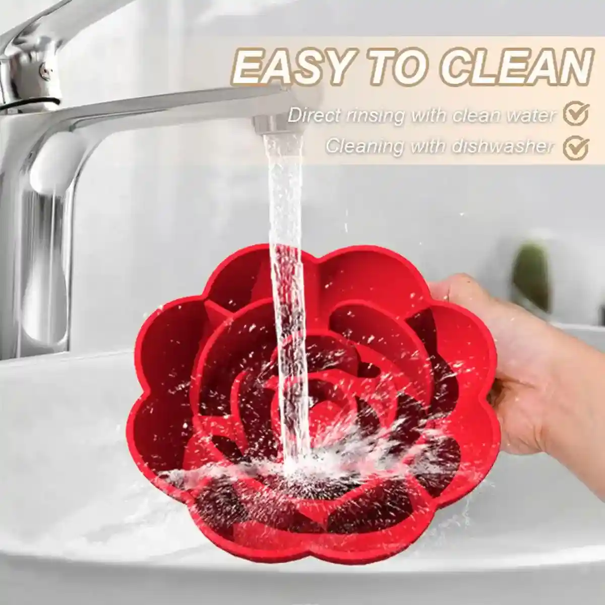 Rose-Shaped Slow Feeder Dog Bowl with Non-Slip Suction Base - Image 5