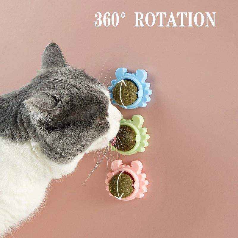 2PCS Rotatable Cat Mint Ball 3 Colours Catnip Toys - Image 5