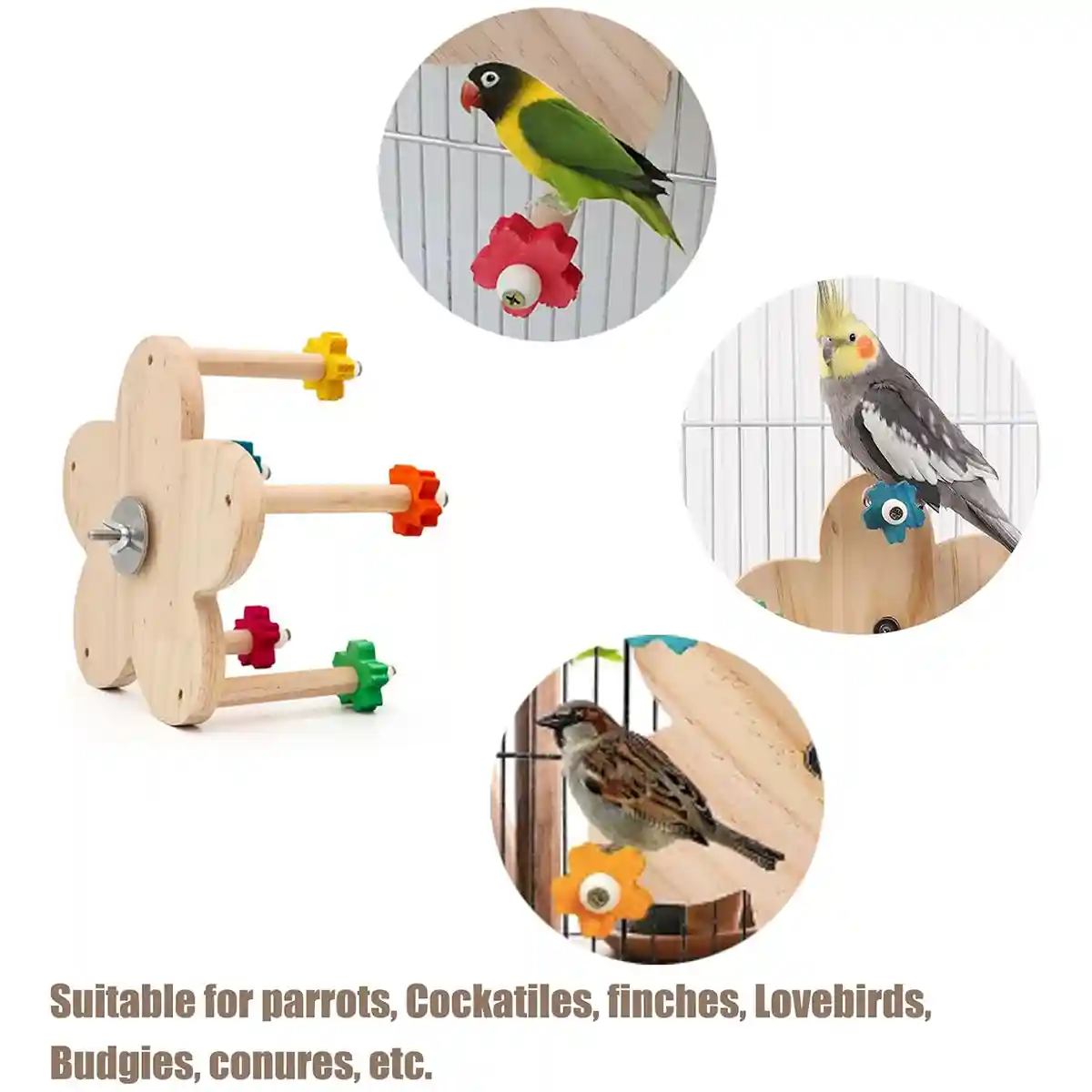 Rotatable Ferris Wheel Parrot Toy for Cage Play and Chewing - Image 5