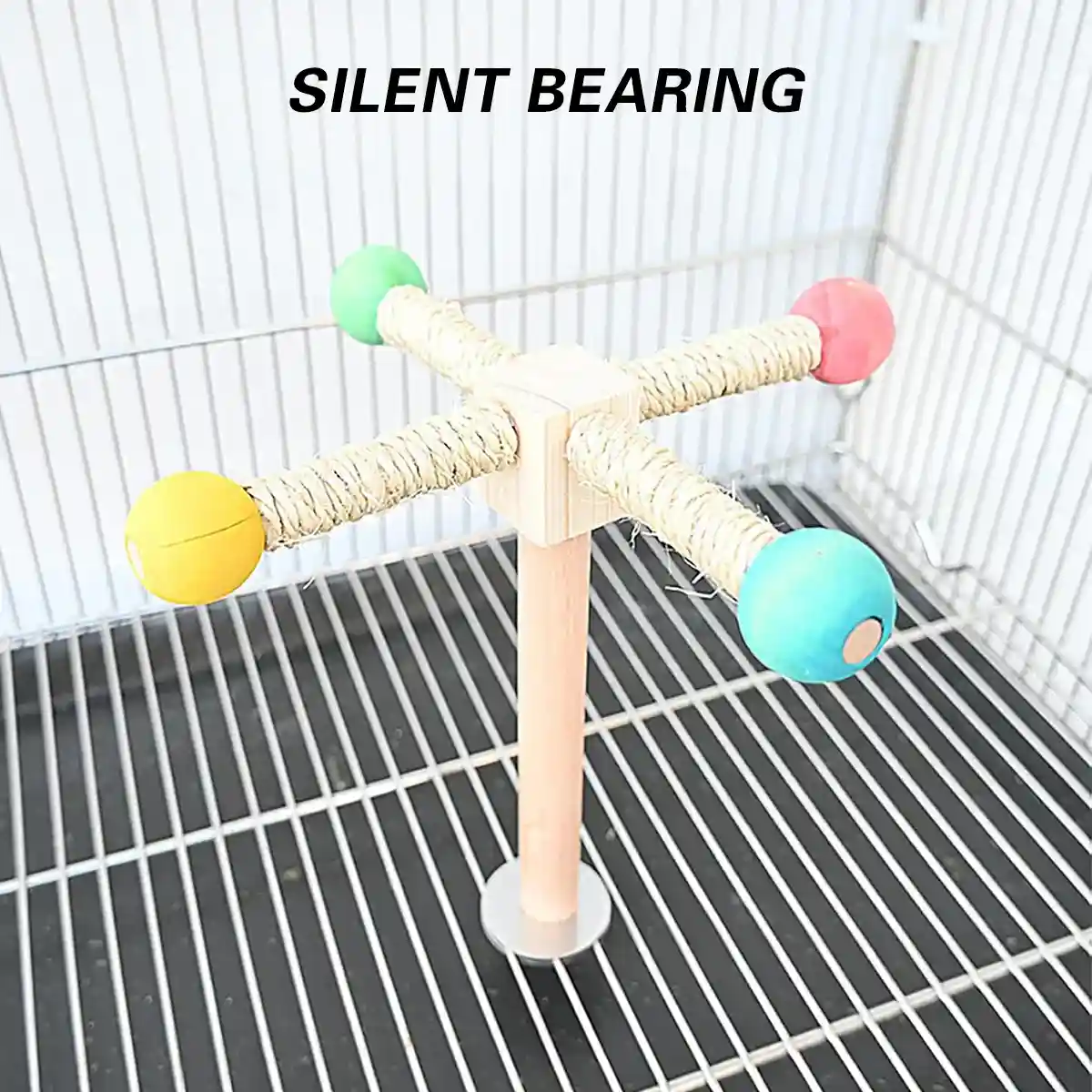 360° Rotating Bird Stand with Silent Bearings for Parrots and Budgies - Image 5