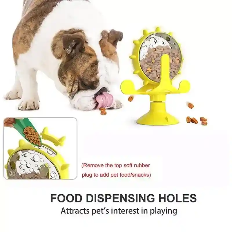 Rotating Cat Treat Dispenser Toy with Suction Cups - Image 3