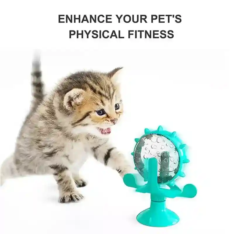 Rotating Cat Treat Dispenser Toy with Suction Cups - Image 6