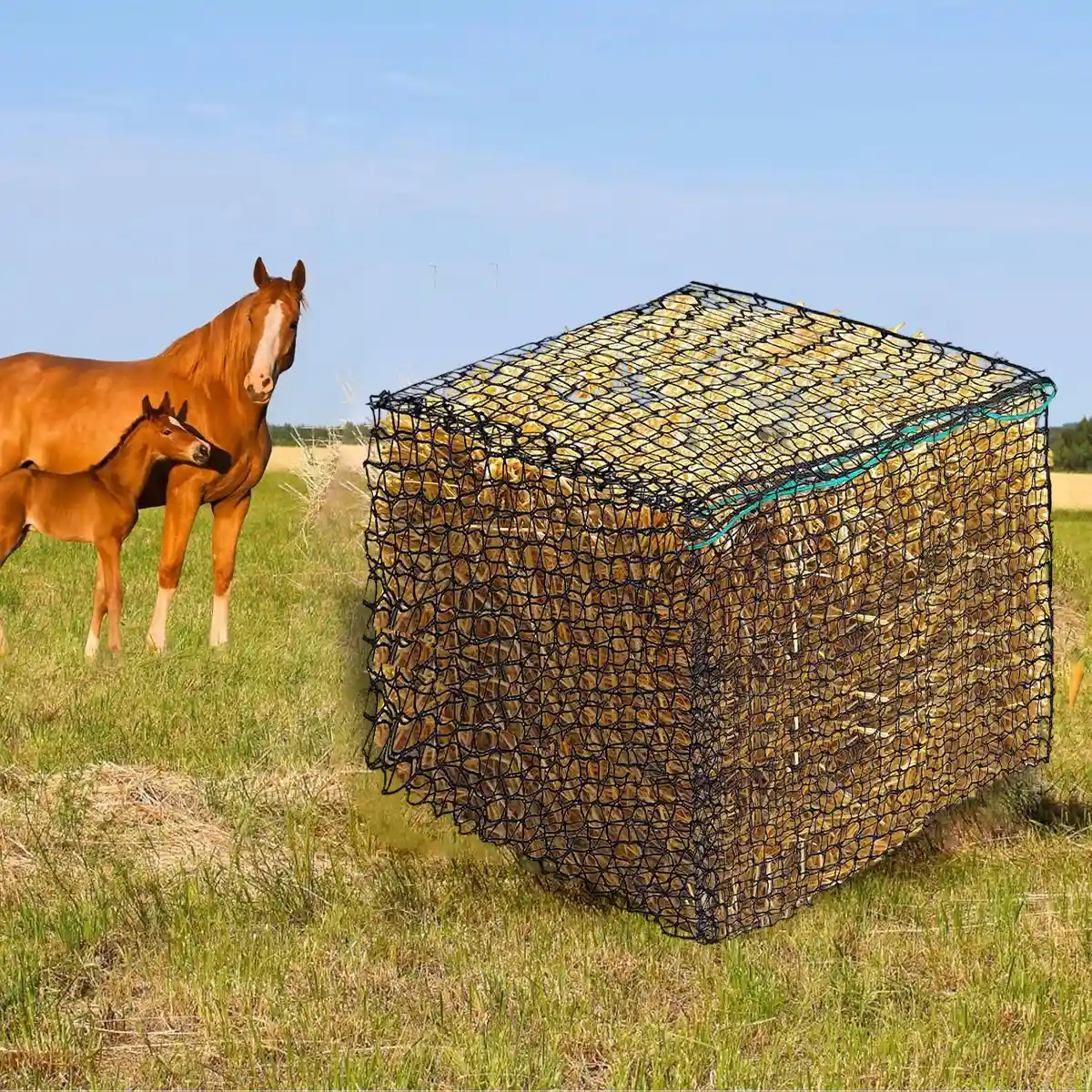 Round Hay Bag 4×4×4FT Large Slow Feeder for Horses Cattle & Livestock - Image 4