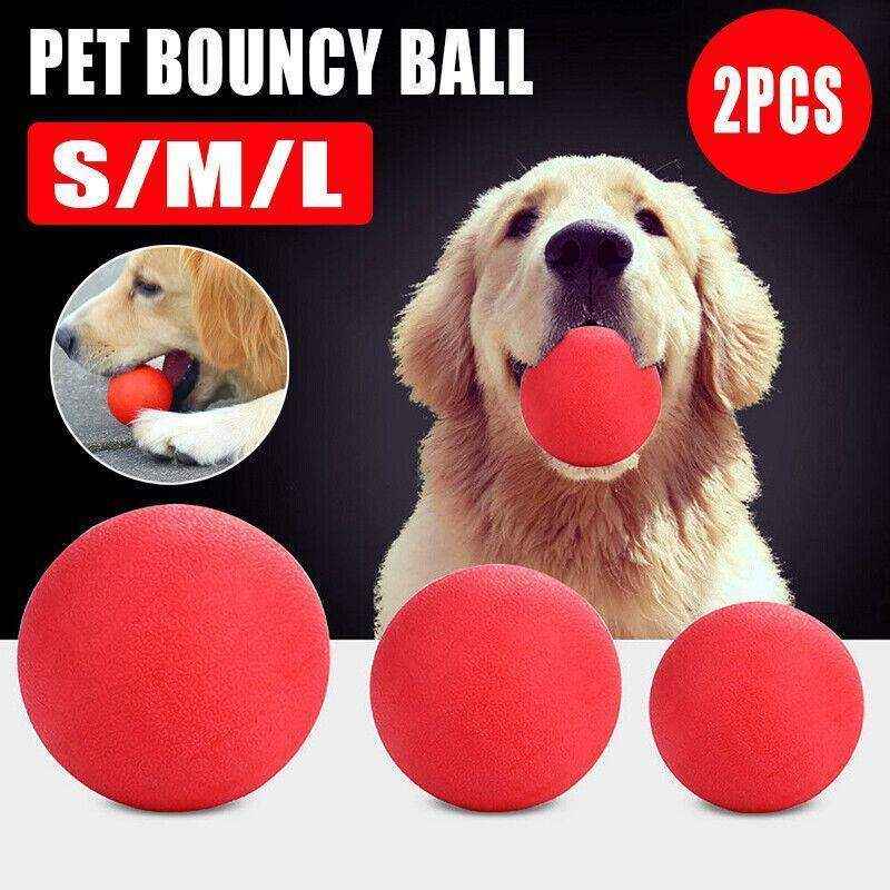 2x Dog Training Toy Rubber Ball 3 Size - Image 3