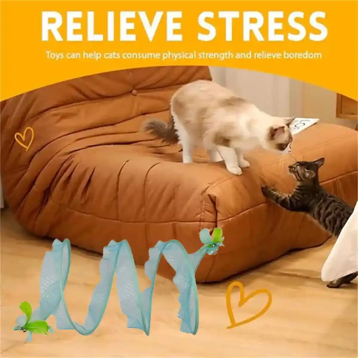Interactive S-Shaped Cat Tunnel Toy for Indoor Play and Exercise - Image 4