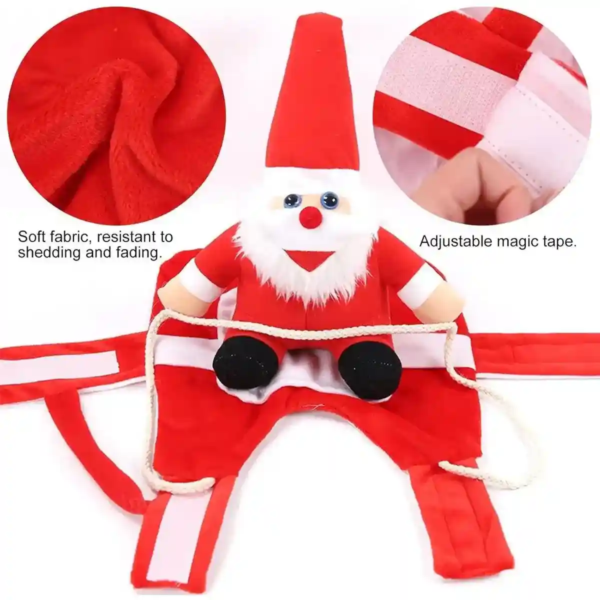 Santa Claus Pet Costume Dog Cat Funny Riding Suit Christmas Holiday Outfit Wear - Image 15