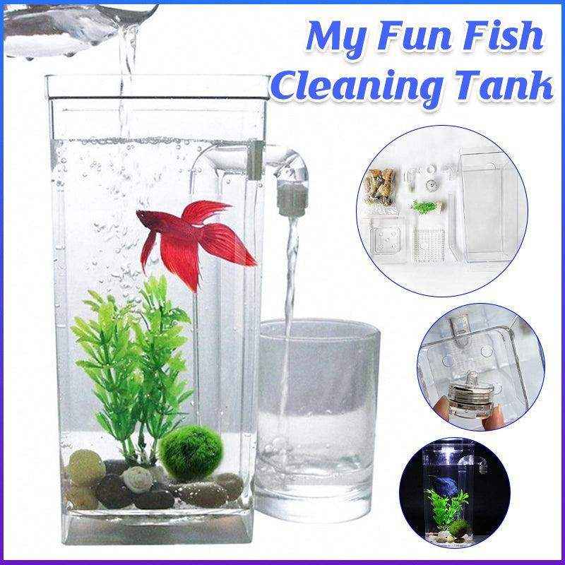 Stylish Self-Cleaning Mini Fish Tank with LED Light - Image 3