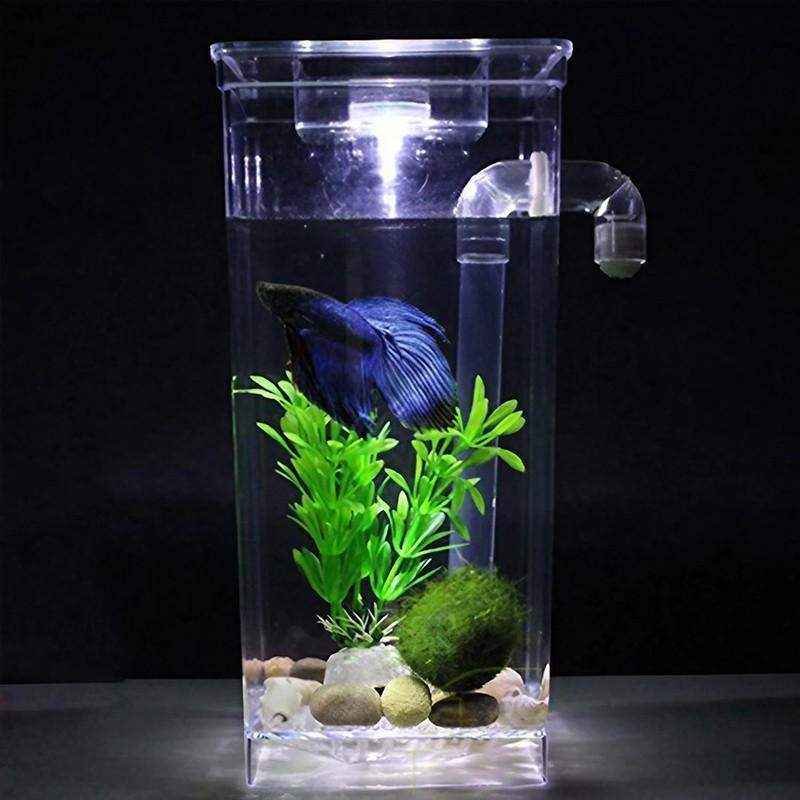 Stylish Self-Cleaning Mini Fish Tank with LED Light - Image 7