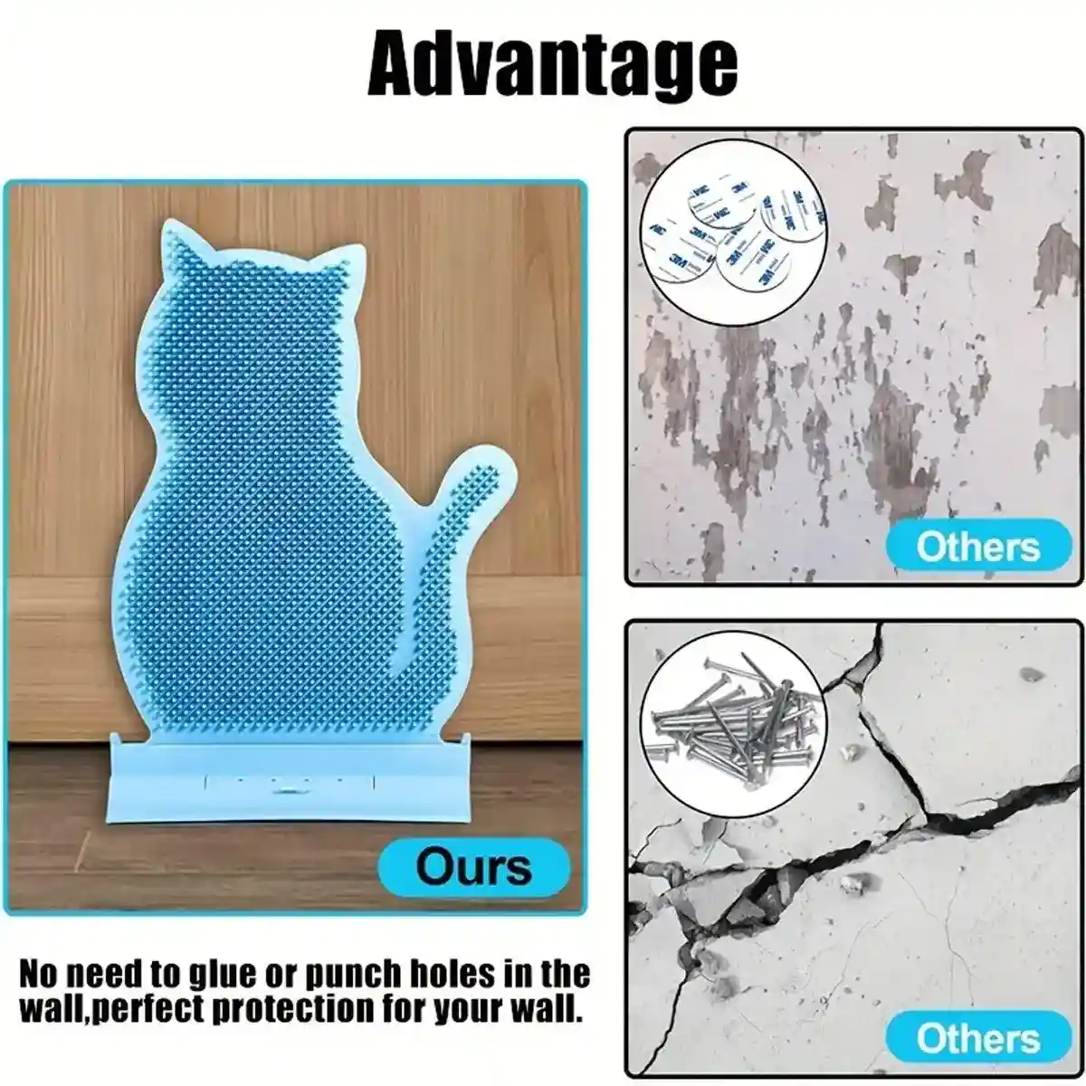 Self-Grooming Cat Hair Scraper Fixed Massage Brush for Shedding - Image 12