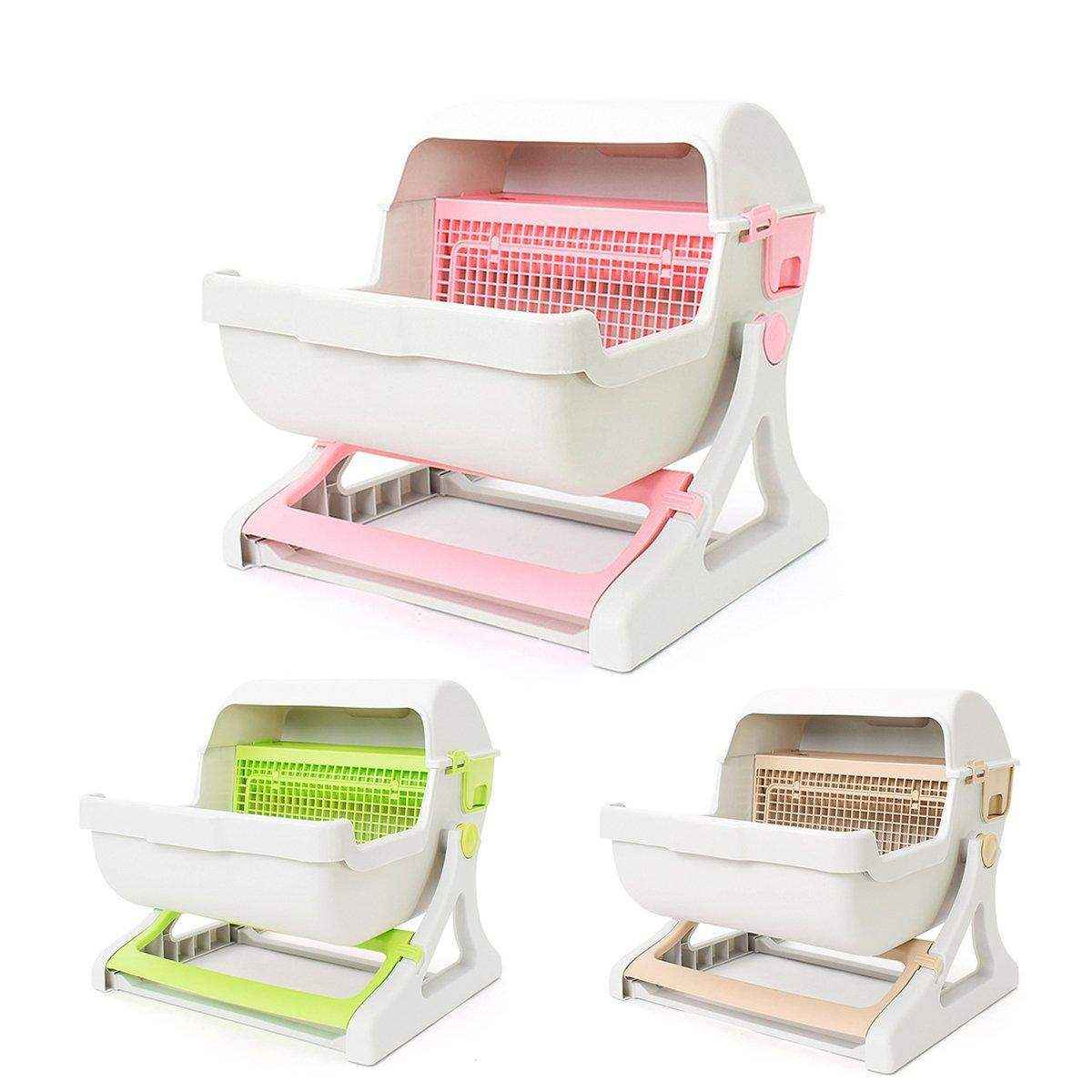 Semi Automatic Cat Litter Box Large Anti Splash Semi Enclosed Kitty Toilet - Image 2