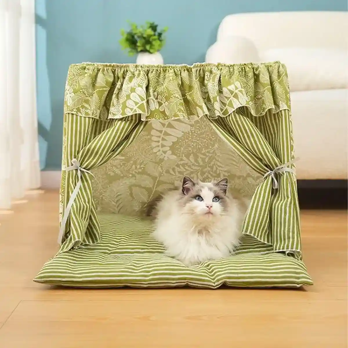 Cozy Semi-Closed Cat Tent Comfortable & Private Pet Bed for Cats and Dogs - Image 14