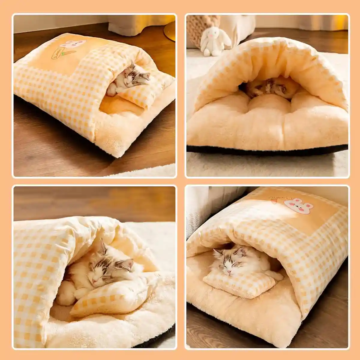 Semi-Closed Kitten Bed Arctic Fleece Nest - Image 8