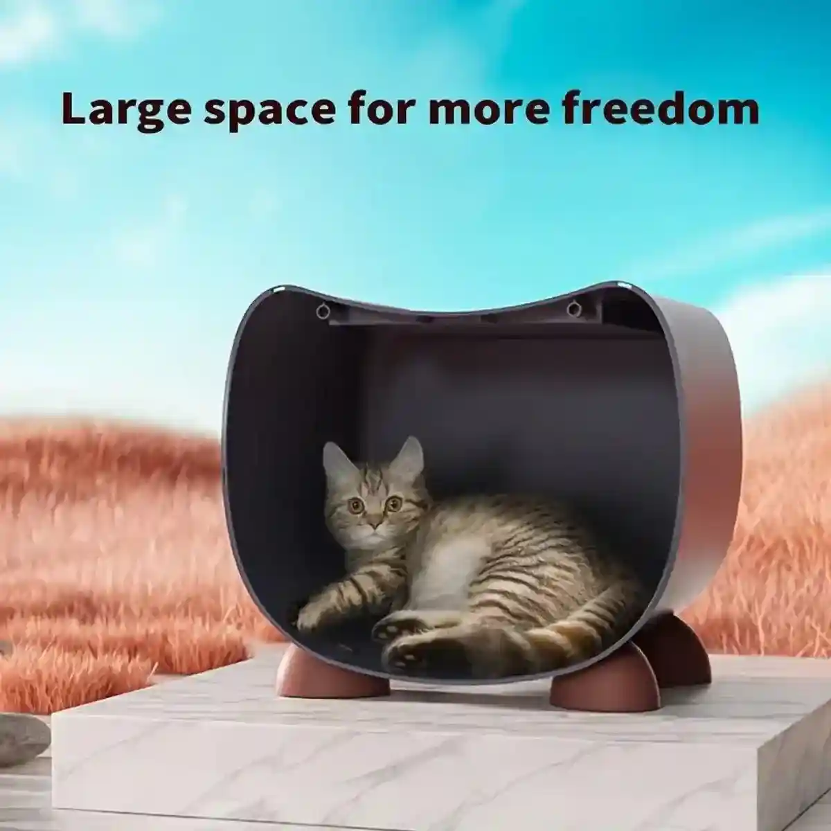 Semi-Enclosed Cat Bed Waterproof & Cozy Pet House for Cats Up to 7.5kg - Image 5
