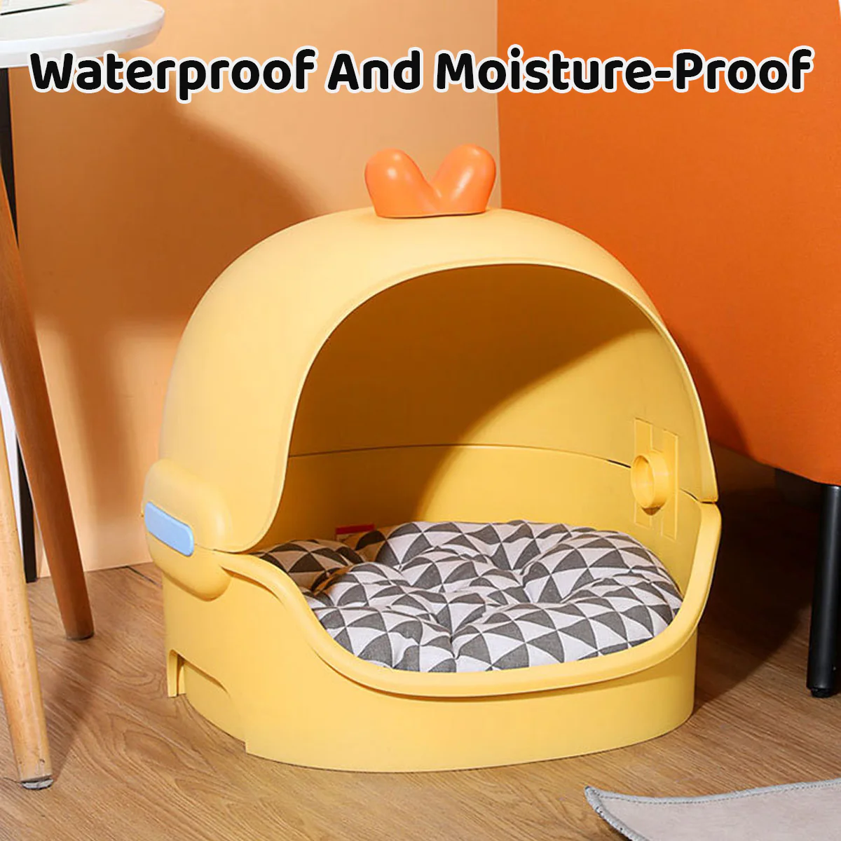 Semi-Enclosed Cat Bed With Cushion Duck Or Rabbit Design - Image 10