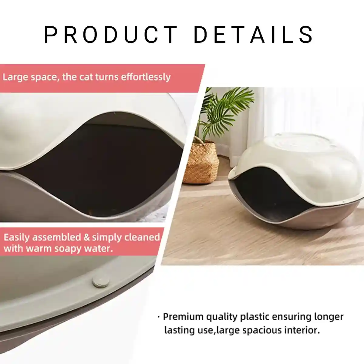 Semi Enclosed Eggshell Cat Bed for Indoor Use - Image 5
