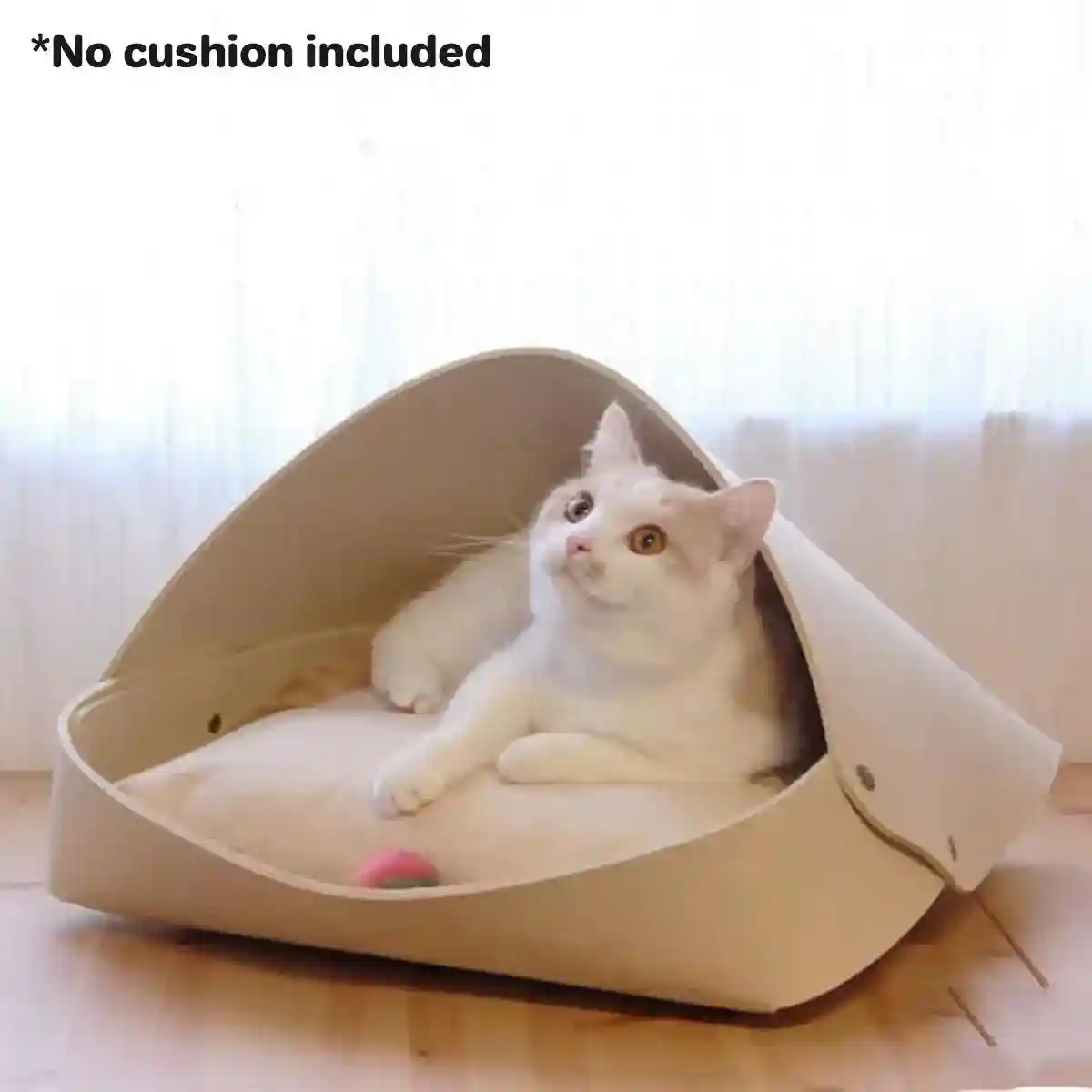 Semi-Enclosed Felt Cat Bed Comfortable & Stylish Cat Nest 3 Colors - Image 7