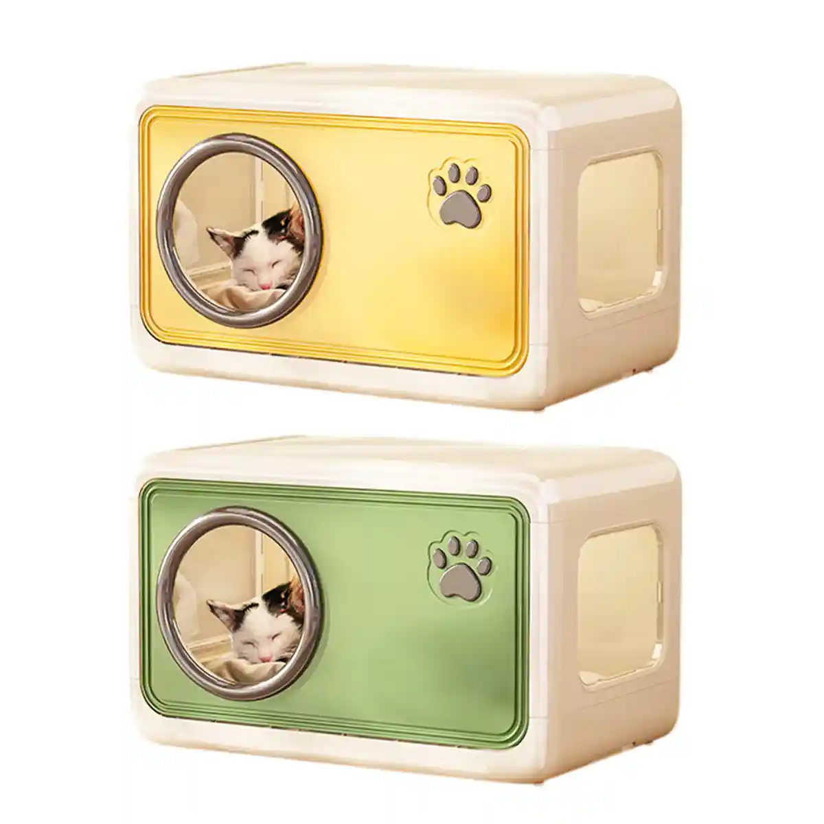Semi-Enclosed Pet Nest Foldable Cat House With Retractable Lid - Image 2