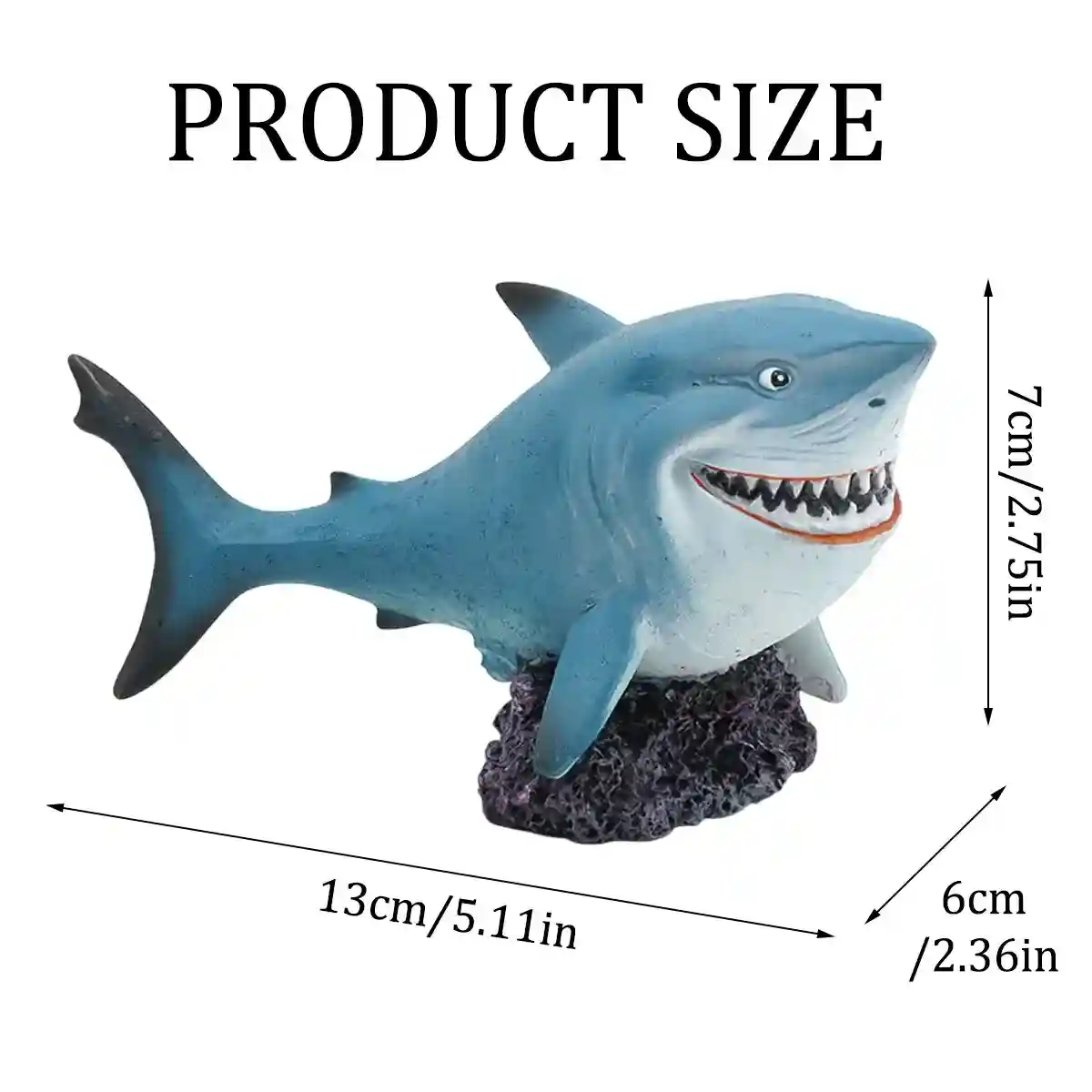 Shark Resin Decoration for Tanks Realistic Aquarium Ornament - Image 3