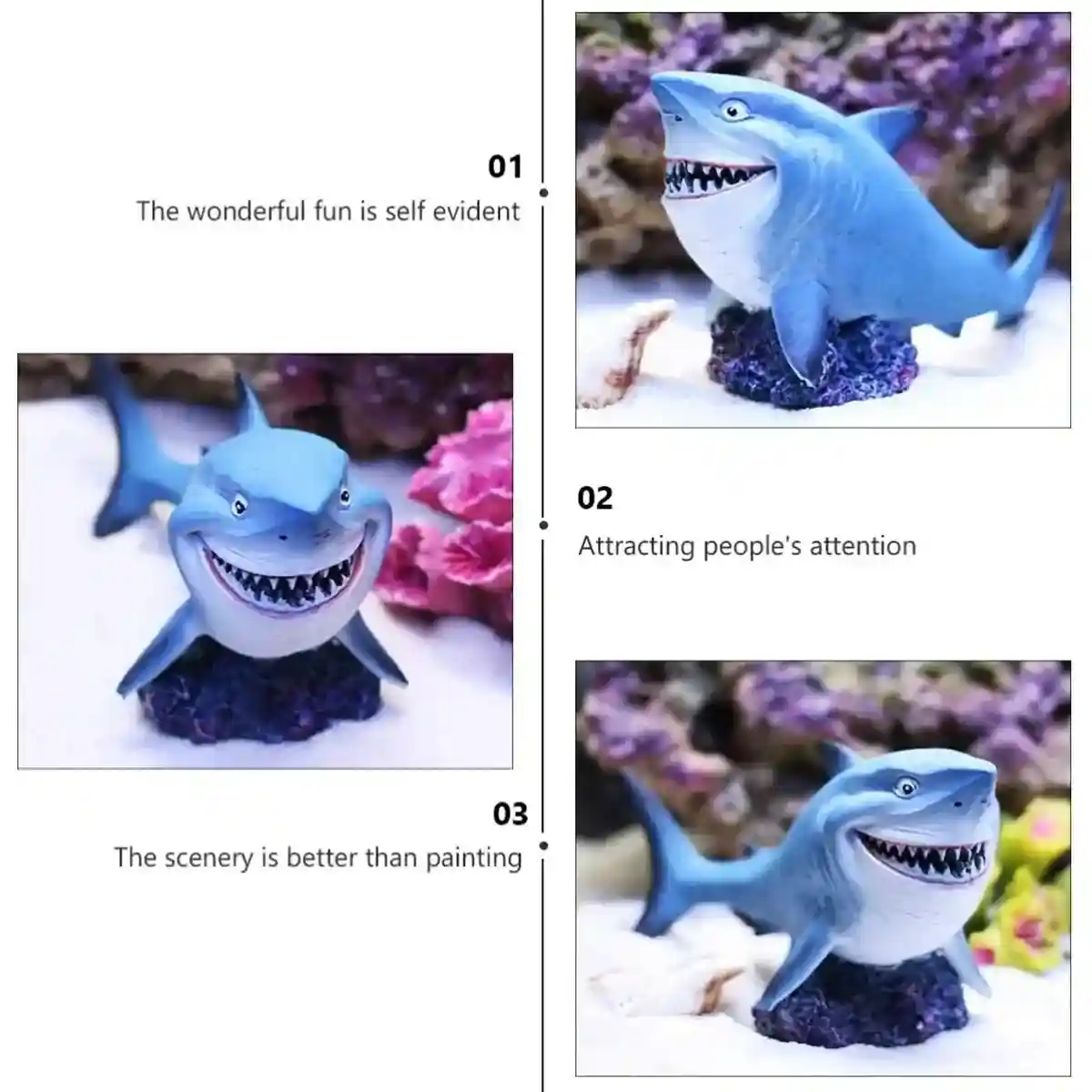 Shark Resin Decoration for Tanks Realistic Aquarium Ornament - Image 4