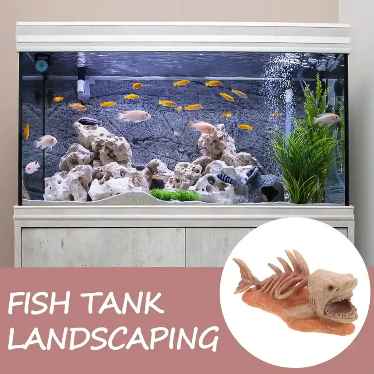 Shark Skeleton Resin Decor – Aquarium Ornament for Dramatic Aquascapes - Image 4