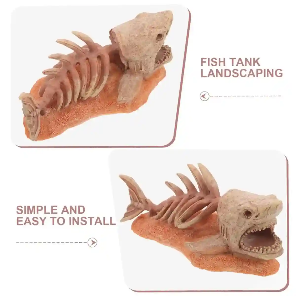 Shark Skeleton Resin Decor – Aquarium Ornament for Dramatic Aquascapes - Image 7