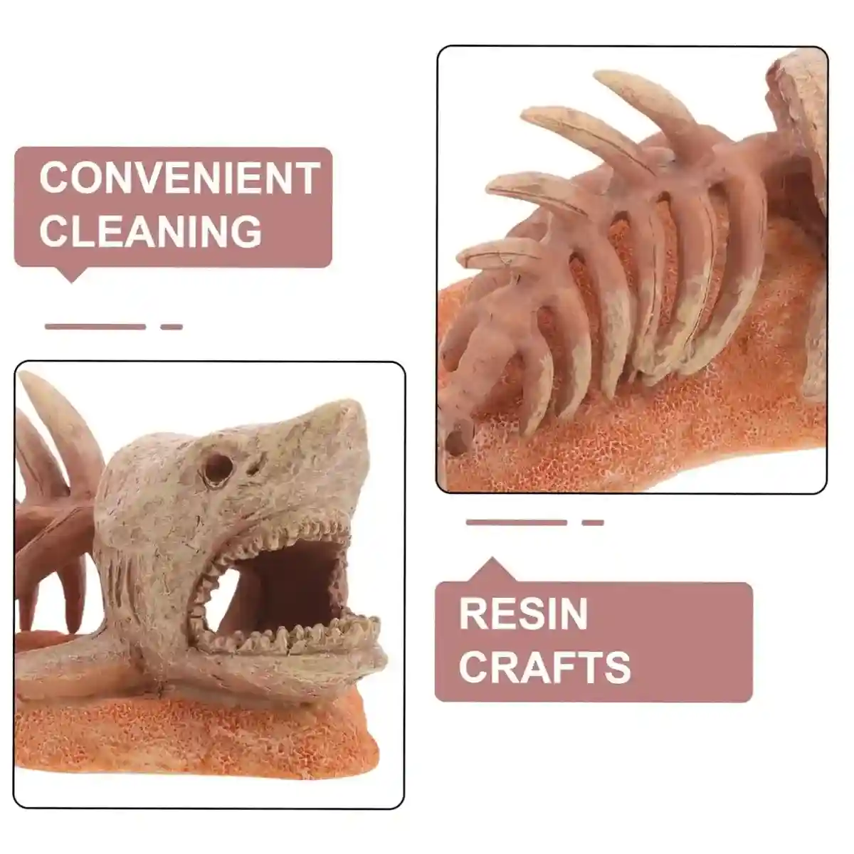 Shark Skeleton Resin Decor – Aquarium Ornament for Dramatic Aquascapes - Image 8