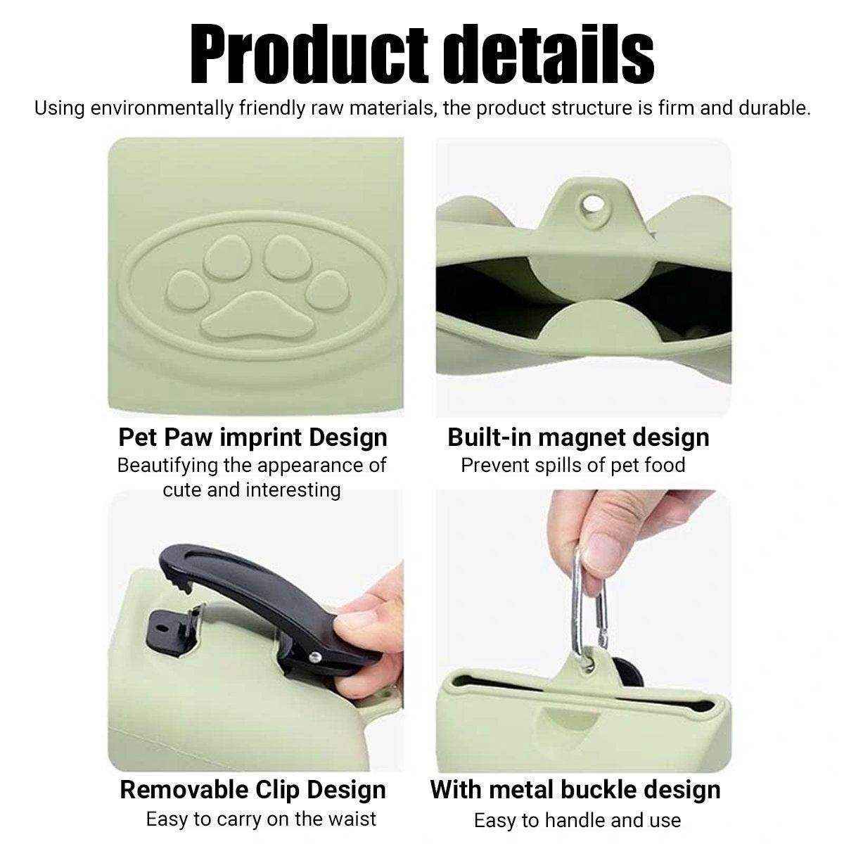 Pet Silicone Dog Food Bag Portable Dog Walking Feeding Waist Bag Snack Bag - Image 10