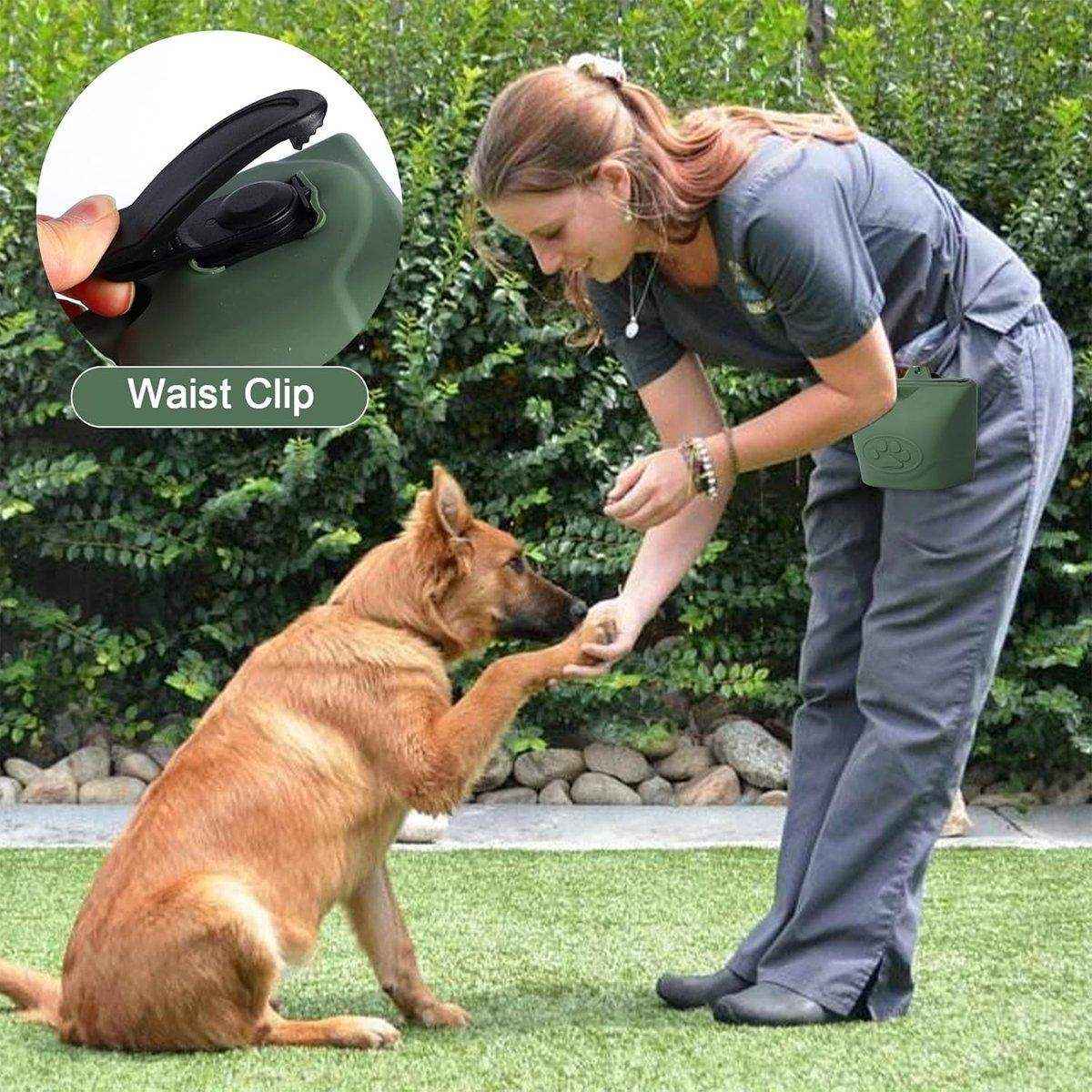 Pet Silicone Dog Food Bag Portable Dog Walking Feeding Waist Bag Snack Bag - Image 6