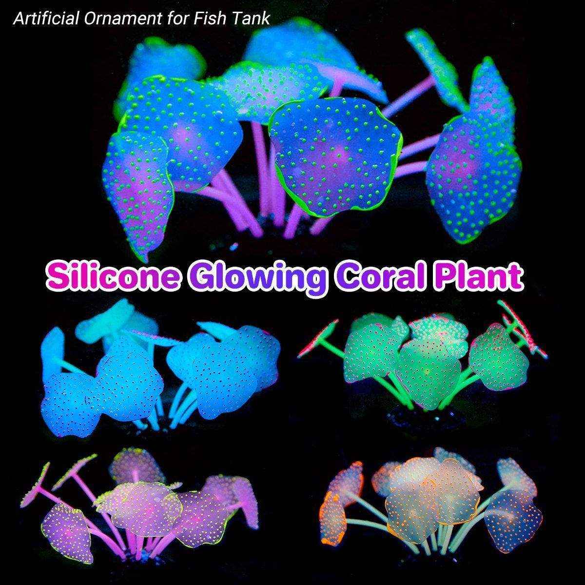 11 Leaf Silicone Artificial Fish Tank Aquarium Coral Plant Decoration Artificial Aquarium Plants - Image 2