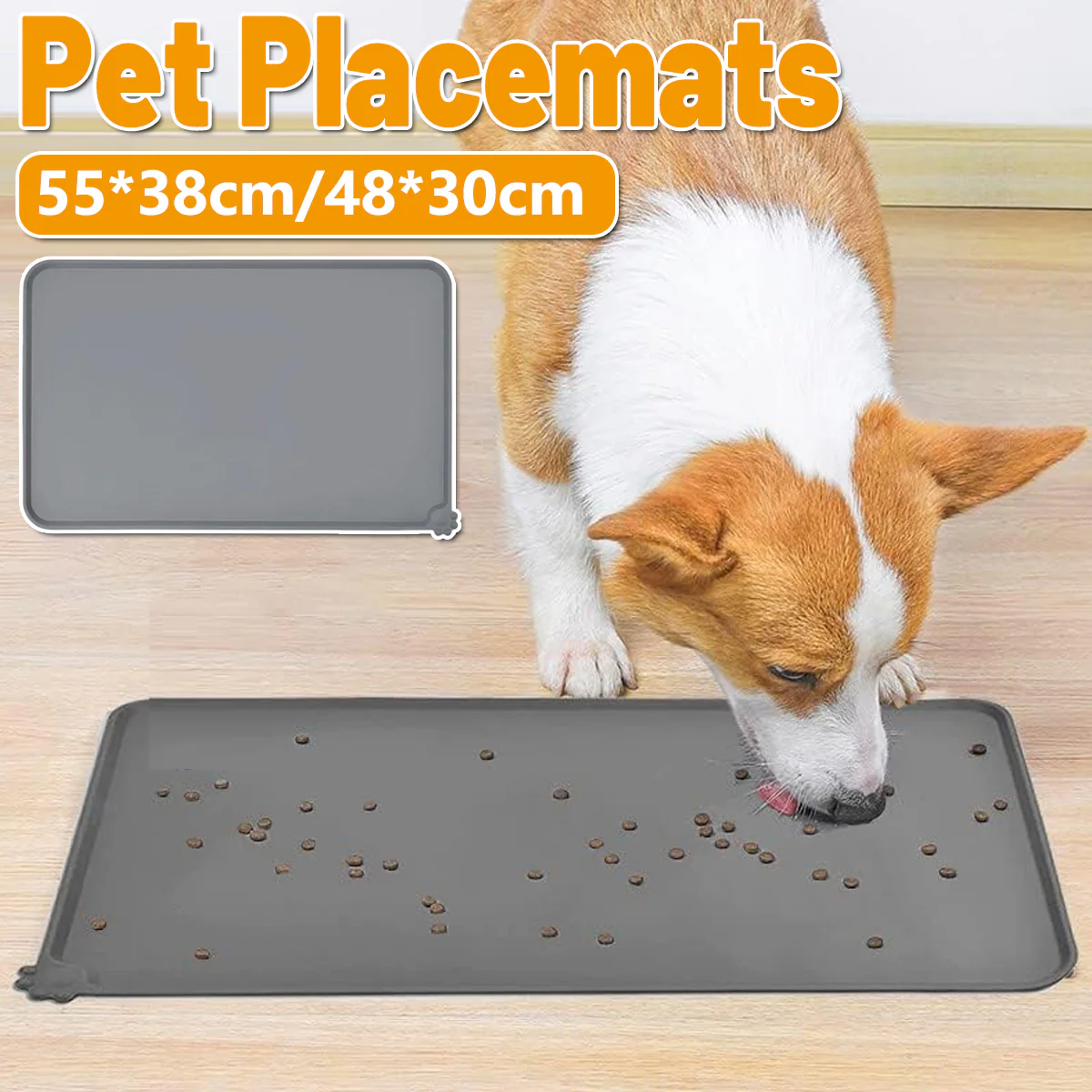 Silicone Pet Feeding Mat With Raised Spill-Proof Edge