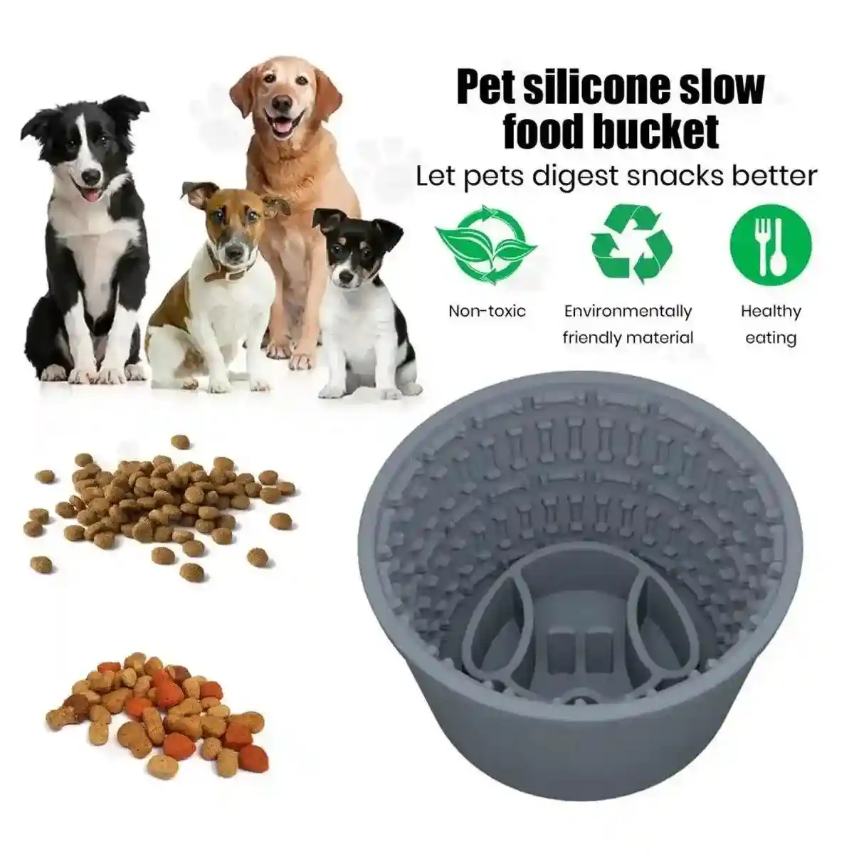 Silicone Pet Slow Feeder Bowl Anti-Choking & Durable Design for Dogs - Image 10