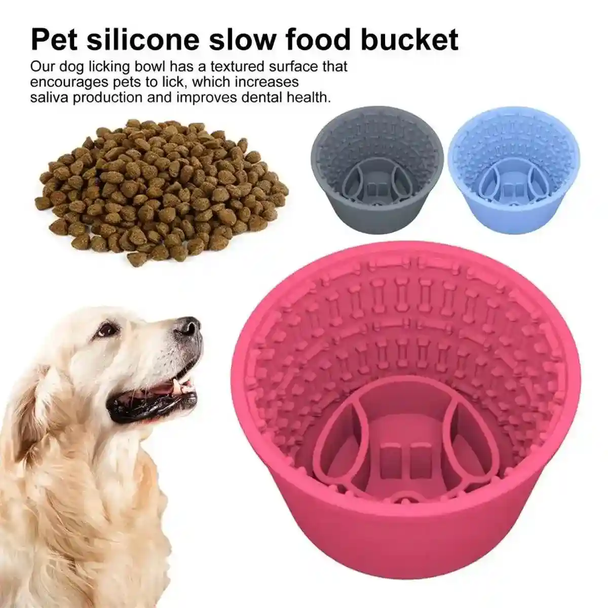 Silicone Pet Slow Feeder Bowl Anti-Choking & Durable Design for Dogs - Image 4
