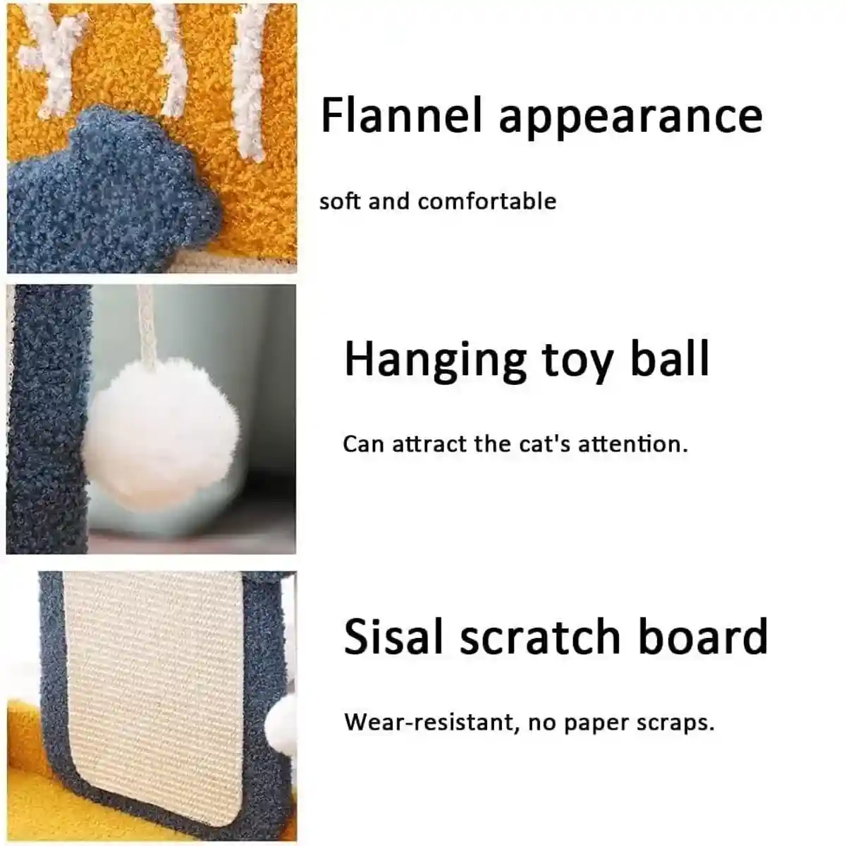 Sisal Cat Climbing Frame with Bed and Interactive Toy Ball - Image 9