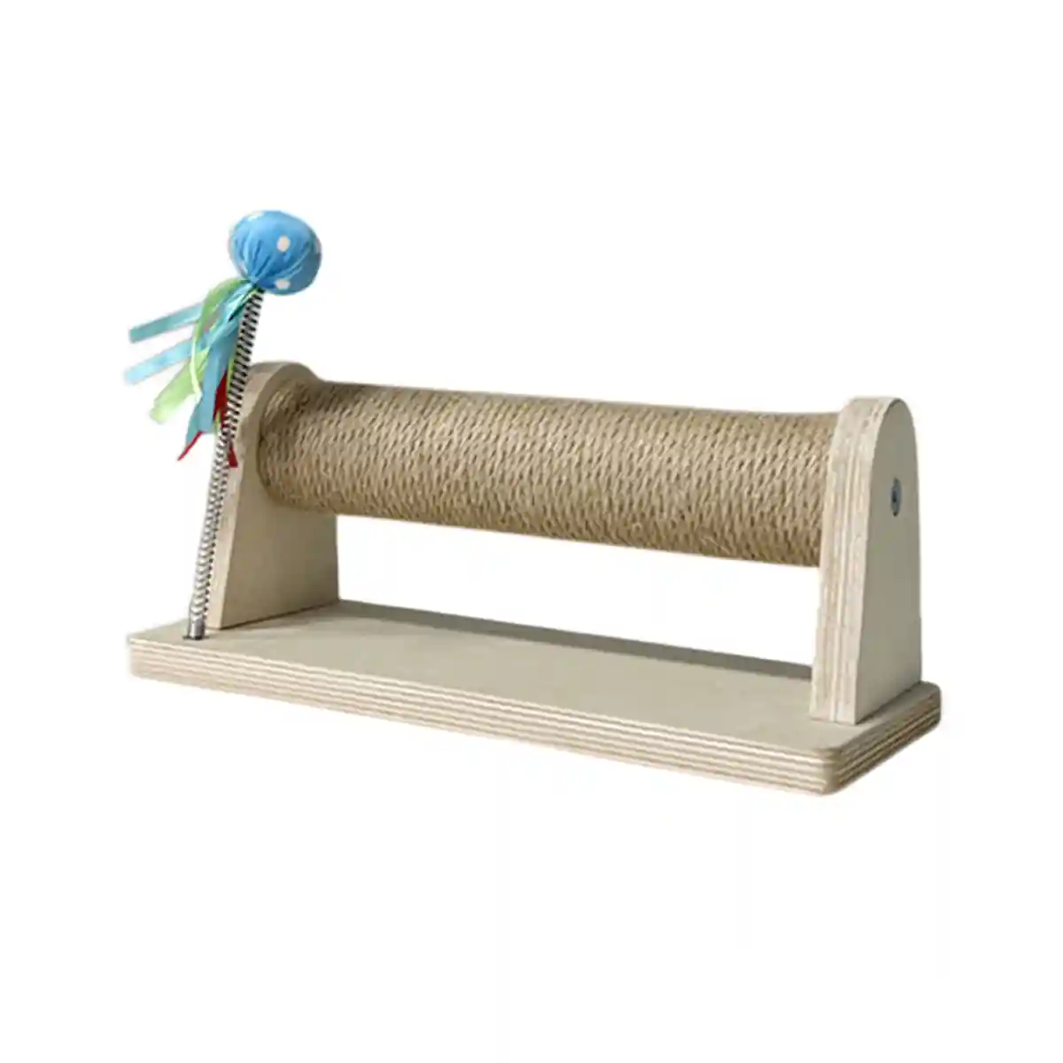 Compact Sisal Cat Scratching Post With Wooden Base and Toy Ball - Image 3