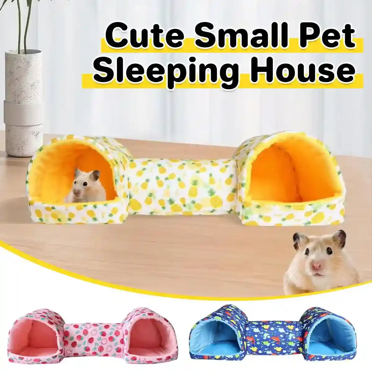 Small Animal Tunnel Bed Soft & Cozy Sleeping Hideout for Hamsters - Image 2