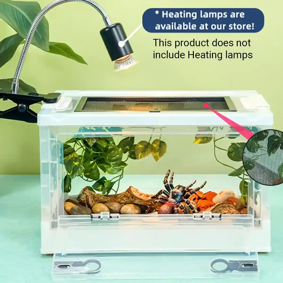 Foldable Transparent Small Pet Breeding Box with Mesh Lid - Image 3