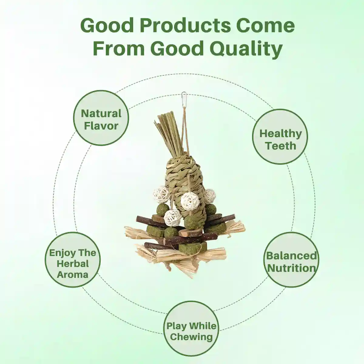 Small Pet Chew Toy Apple Branch & Carrot Cake Molar Treat for Rabbits & Hamsters - Image 5