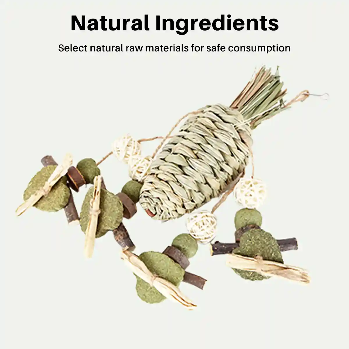 Small Pet Chew Toy Apple Branch & Carrot Cake Molar Treat for Rabbits & Hamsters - Image 7