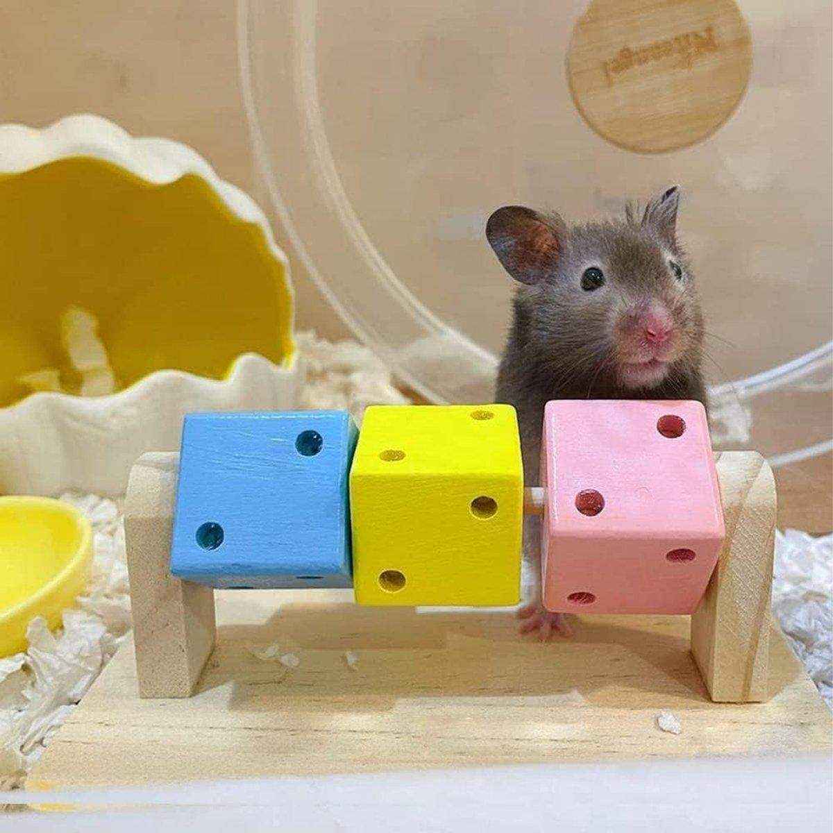 Wooden Chew Toy with Colorful Blocks Small Pet Toys - Image 15