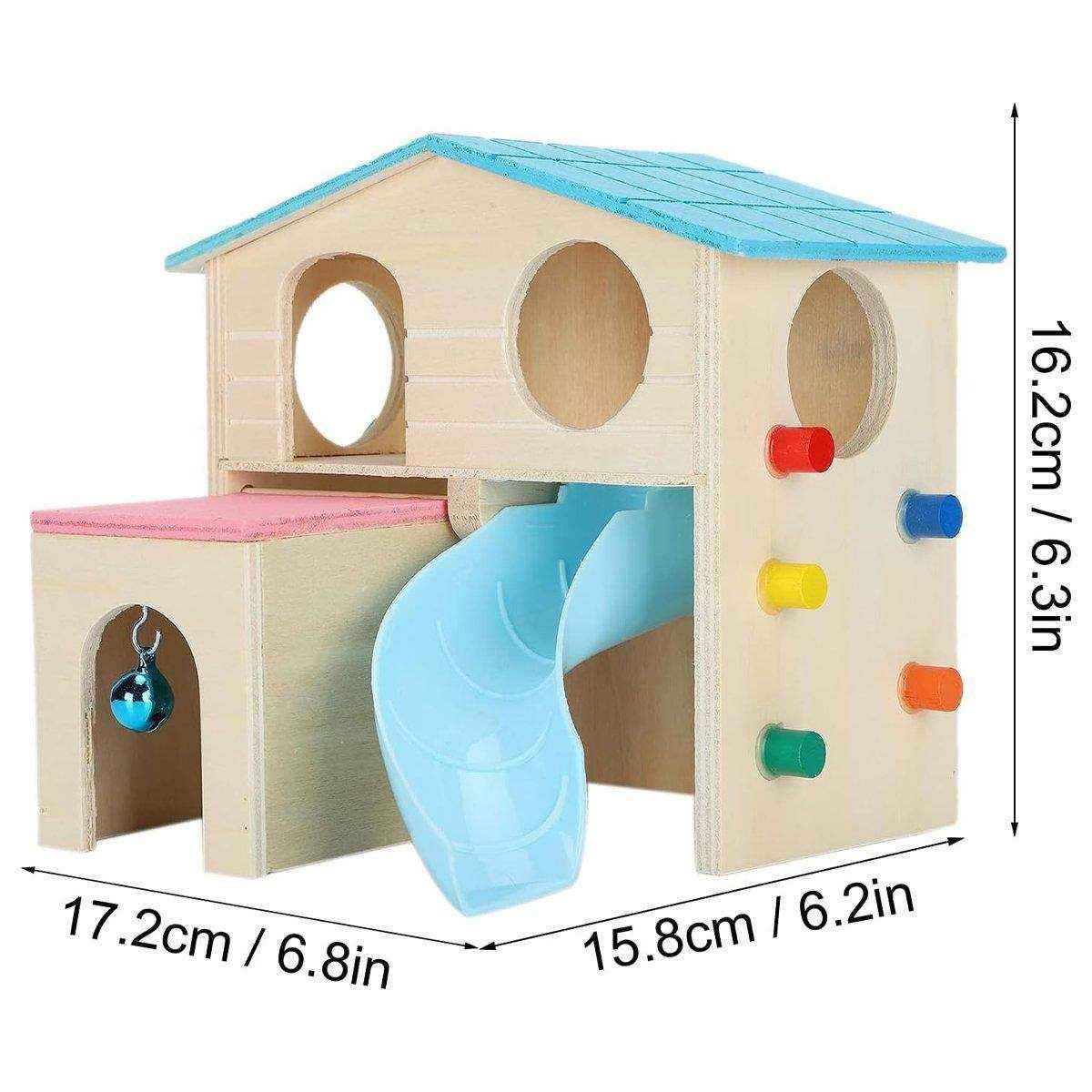 Small Pet Wooden House with Slide & Ladder - Image 11