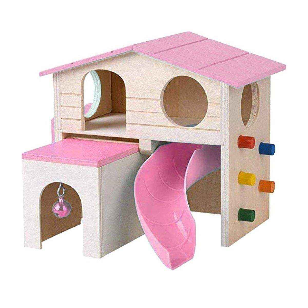 Small Pet Wooden House with Slide & Ladder - Image 14