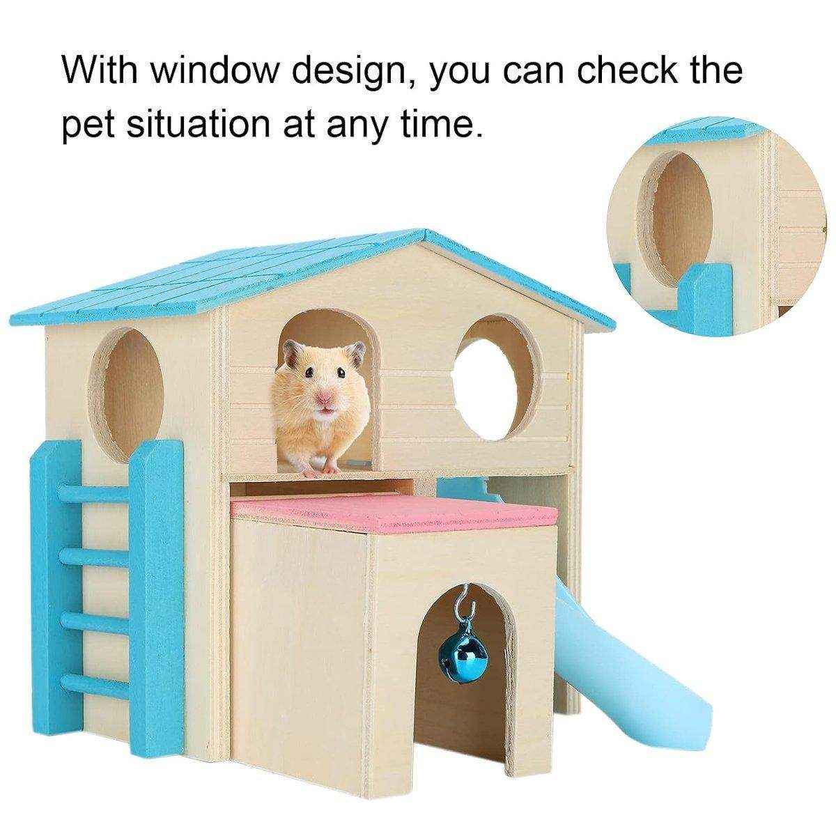Small Pet Wooden House with Slide & Ladder - Image 5