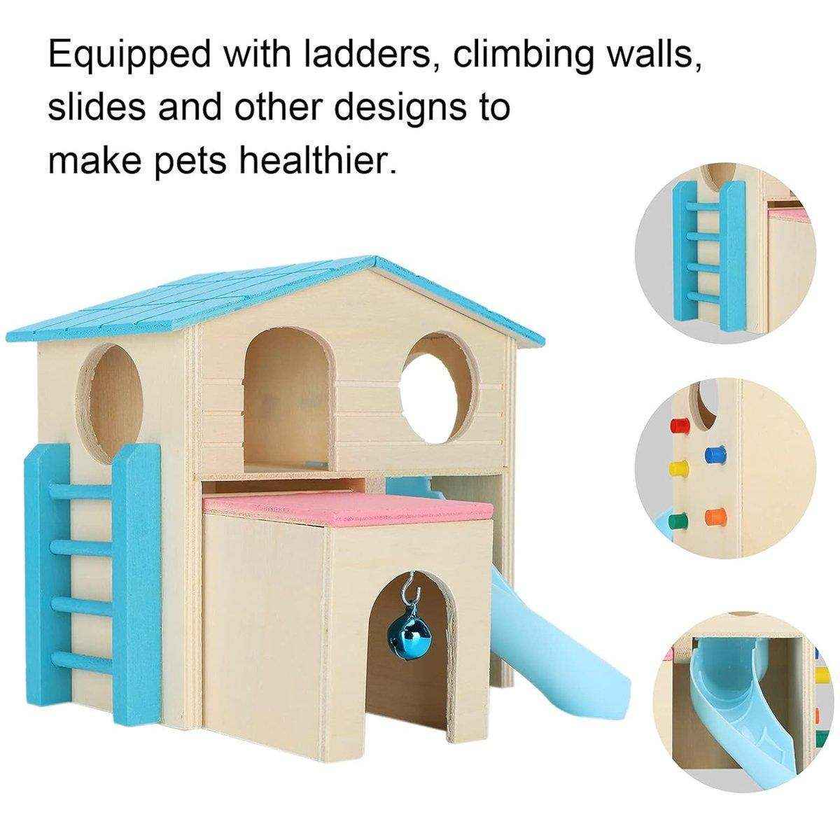 Small Pet Wooden House with Slide & Ladder - Image 6