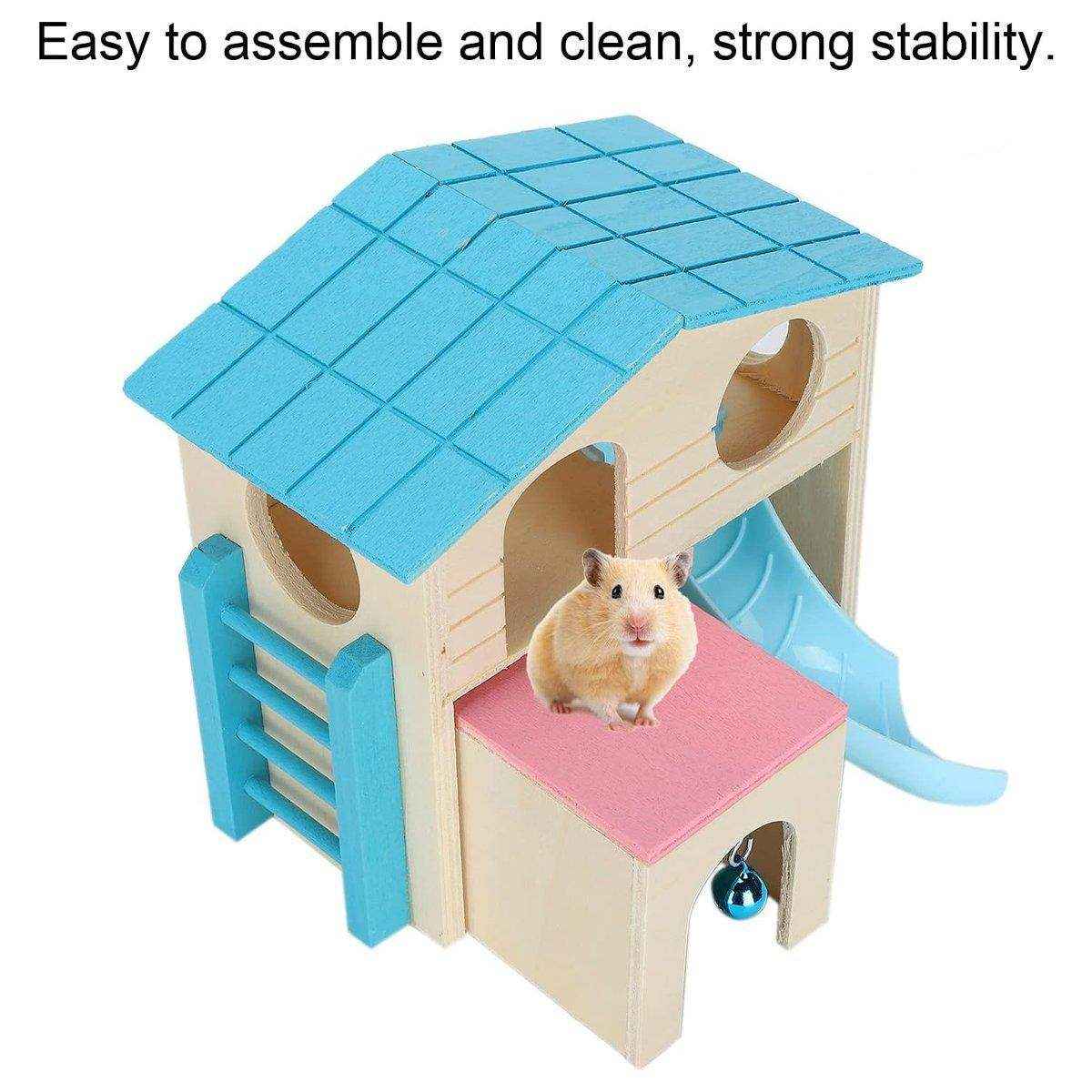 Small Pet Wooden House with Slide & Ladder - Image 7