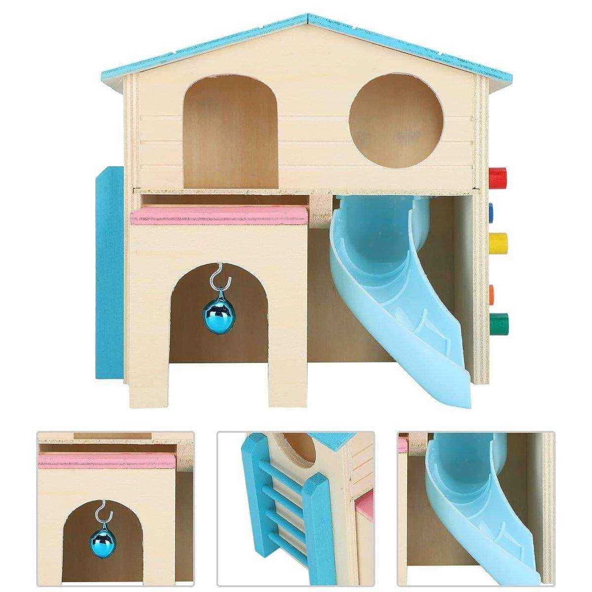Small Pet Wooden House with Slide & Ladder - Image 8