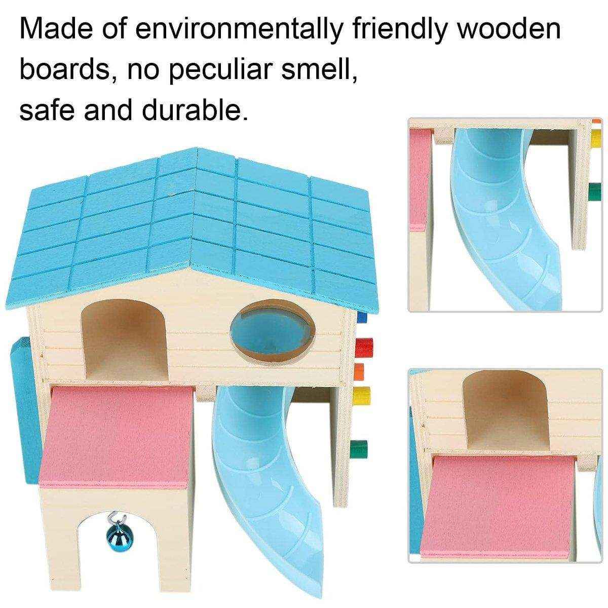 Small Pet Wooden House with Slide & Ladder - Image 9