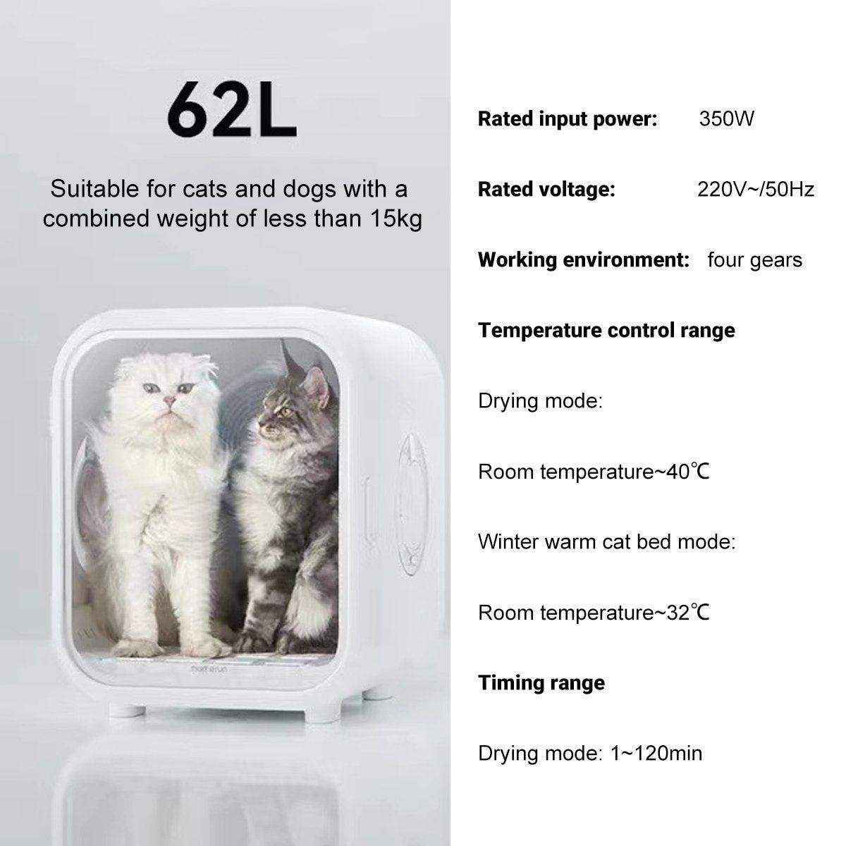 62L Smart Pet Hair Dryer Box - Automatic Dryer for Cats and Small Pets - Image 8