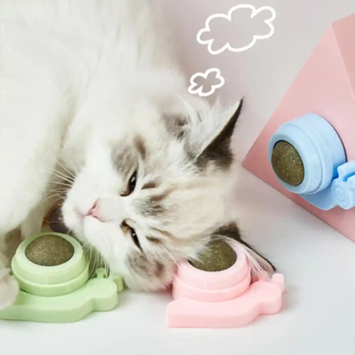 Snail Shape Catnip Toy Set With Adhesive Back and Mint Ball - Image 14